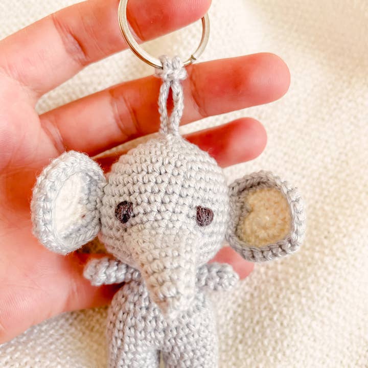 miniwhale studio – wholesale Keychain – Child – Hand-Made Crochet Elephant Keychain / UKCA-CE Certified2