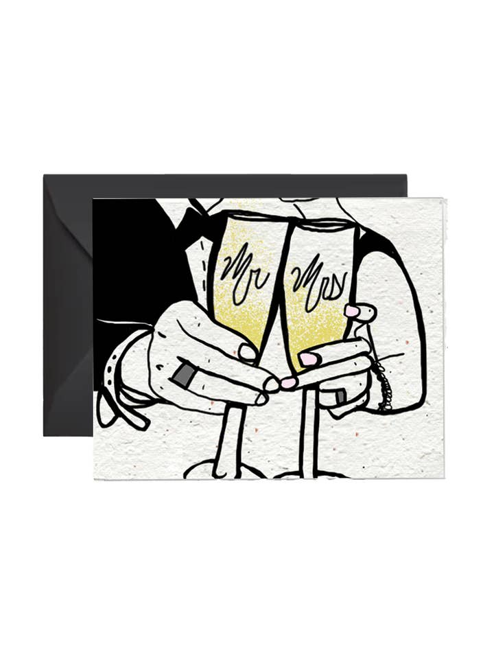 Bloom & Toast Wedding Wildflower Seed Papperskort för wholesale av Artsy Em