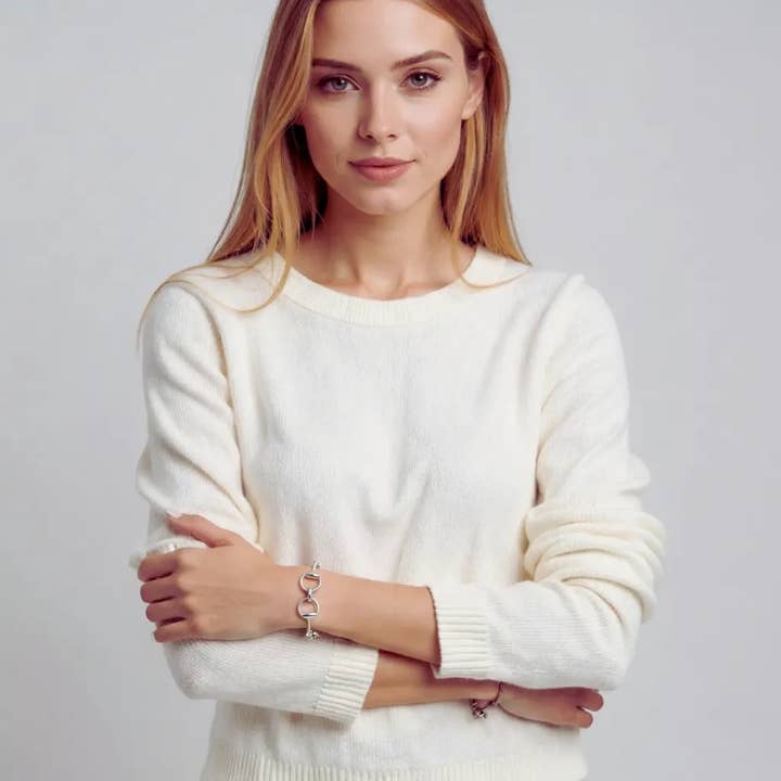 HoopLa - Wholesale Link & Chain Bracelet - Snaffle Bit Line Bracelet 14K gold or silver5