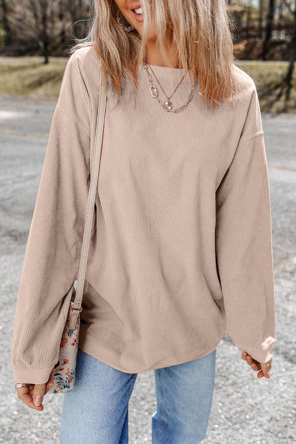 LALA LOO – wholesale Sweatshirt – Women's – Corduroy Ribbed Oversized Sweatshirt30