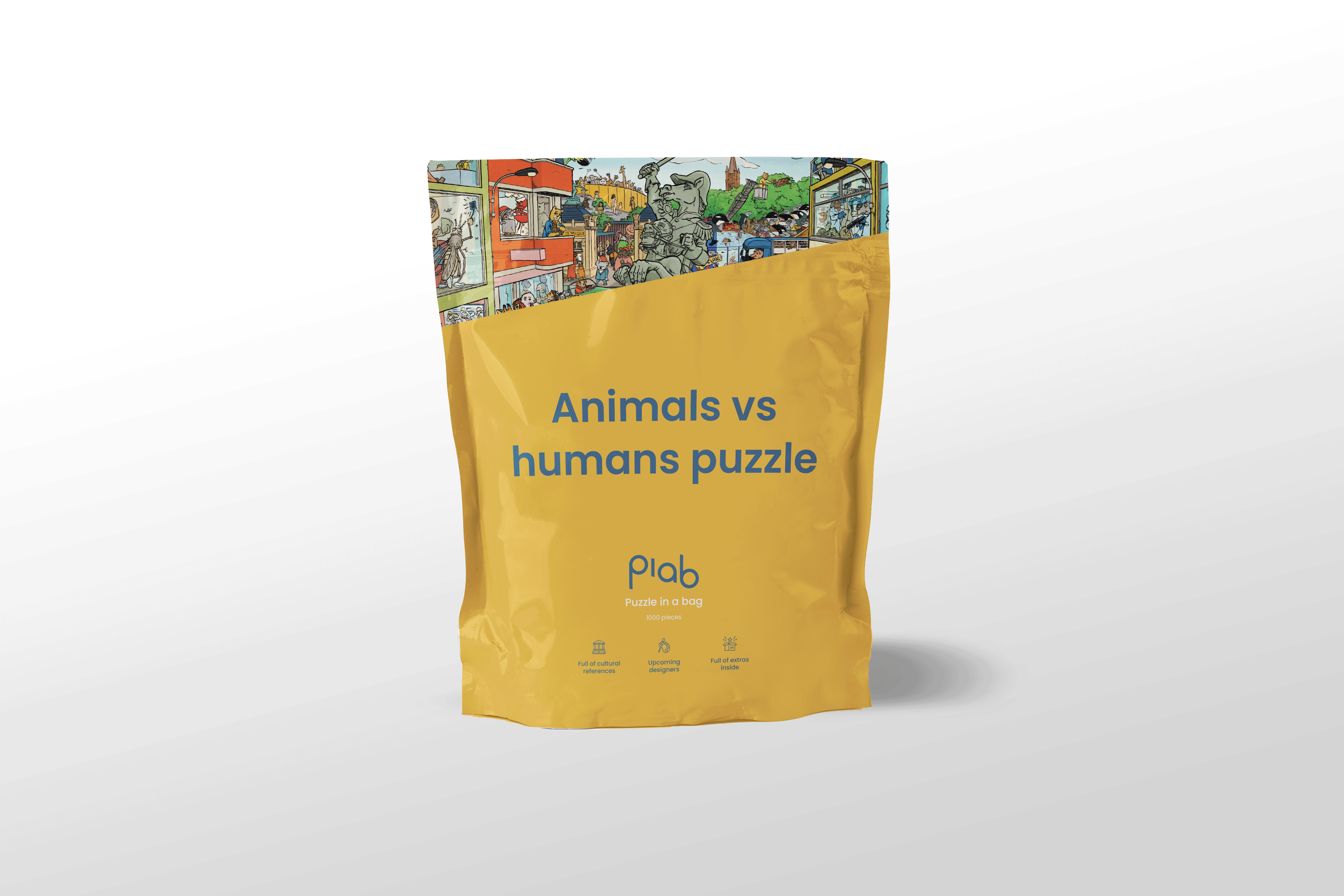 Puzzle in a Bag – wholesale Pussel - Vuxen – Djur mot människor-pussel - 1000 bitar - Språk: Engelska1