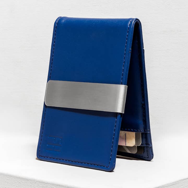 Monedero con clip de dinero azul para venta al por mayor de Forrest & Harold