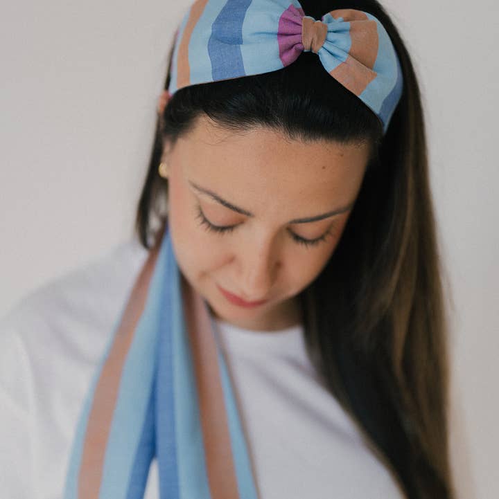 Nuevemi - Wholesale Fashion Headband - Women's - Headband - Vera Striped Knot Turban1