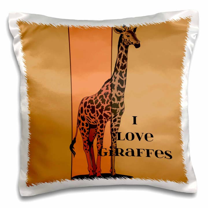 3dRose, Adoro Girafas - Animais Fofos - Arte Divertida, Fronha por atacado de 3dRose