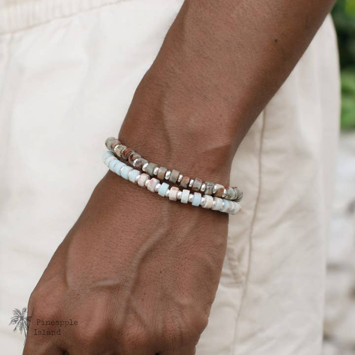 Pineapple Island - Wholesale Beaded Bracelet - Ubud Natural Stone Beaded Bracelet, by Pineapple Island