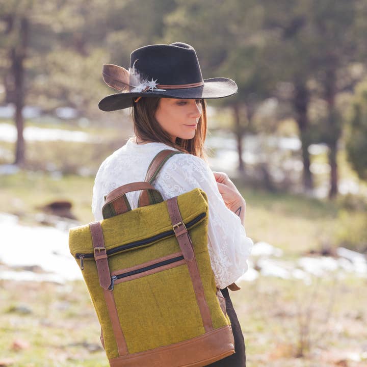 Fibres of Life - Wholesale Backpack - Women's - Felt & Natural Leather Backpack - Singles
