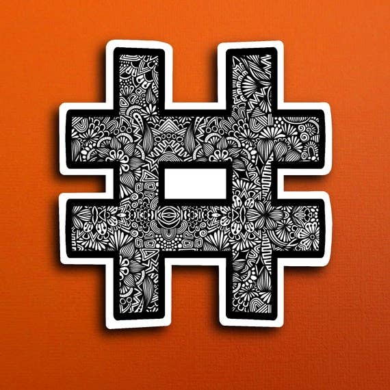 Zenspire Designs - Wholesale Sticker - Pound Sign (WATERPROOF)0