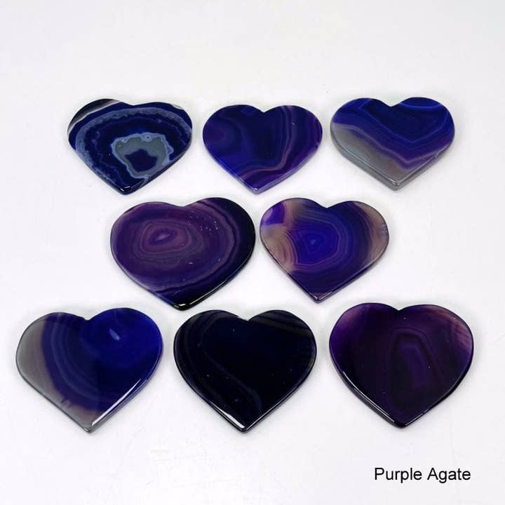 Rock Paradise - Wholesale Spiritual Stone/Crystal - Crystal Heart Shaped Agate Slices - Multi Colors - Valentine5