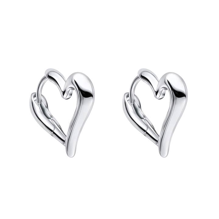 Orecchini a Cerchio a cuore aperto per la vendita all'ingrosso da parte di Gecko Jewellery