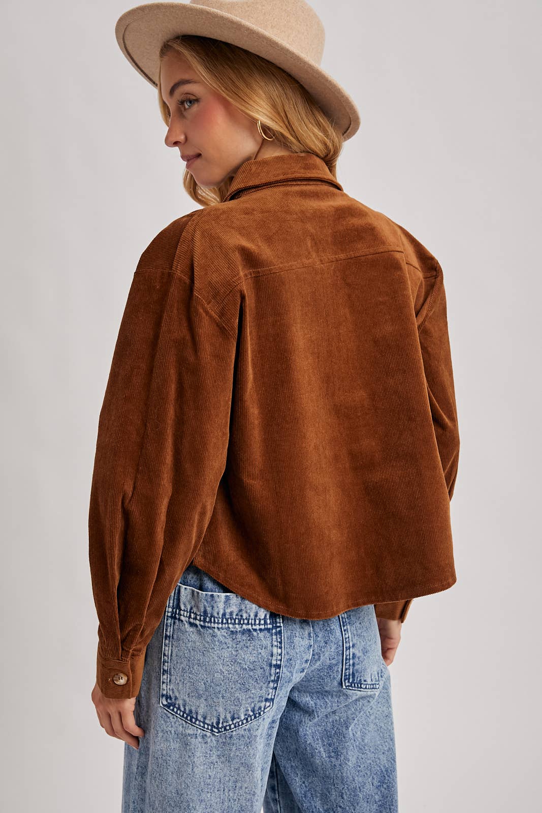 Bluivy - Wholesale Jacket - Women's - CORDUROY CROPPED BUTTON DOWN SHIRT JACKET20