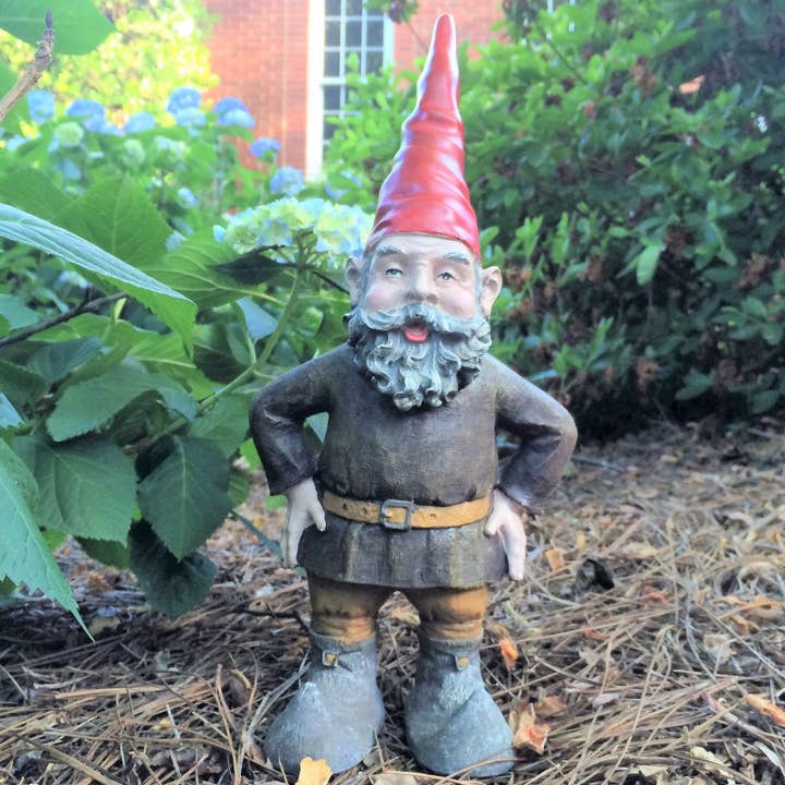 Gnomes of Toad Hollow -"Merlin" the Garden Gnome Figurine for wholesale by GSI Homestyles