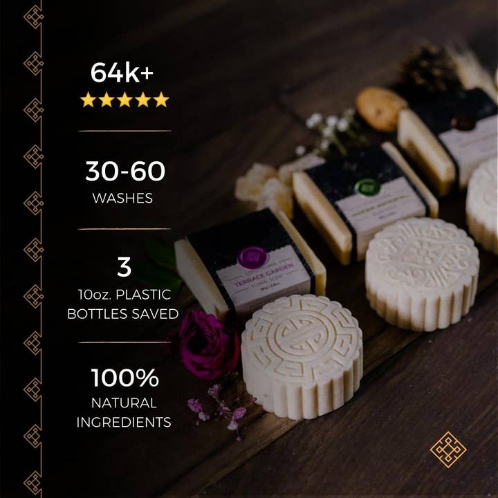 Viori Beauty - Wholesale Shampoo Puck/Solid Shampoo - Shampoo Bar & Conditioner w/ Bamboo holder | Citrus Yao