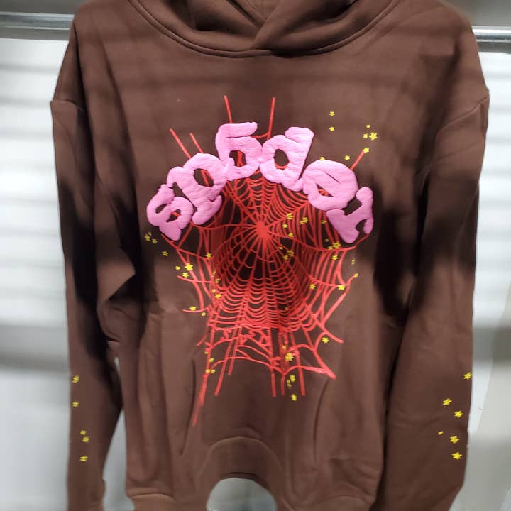 TDV Homes - Vendita all'ingrosso Felpa con cappuccio - Unisex - Felpa con cappuccio unisex bella e morbida Sp5der Web Felpa con cappuccio marrone0