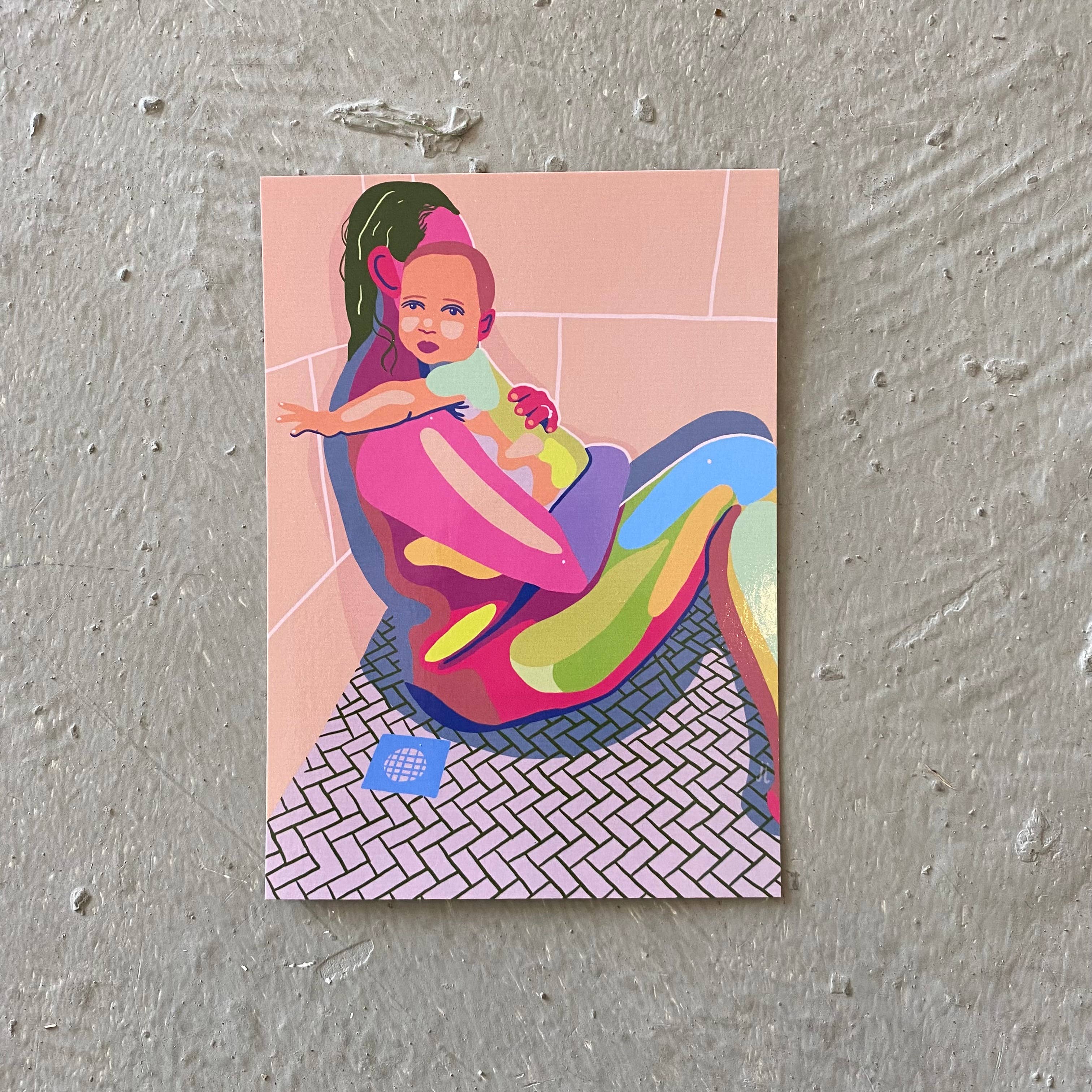 June Jewell Designs - Wholesale Art Print - 5”x7” Shower Moment Art Print