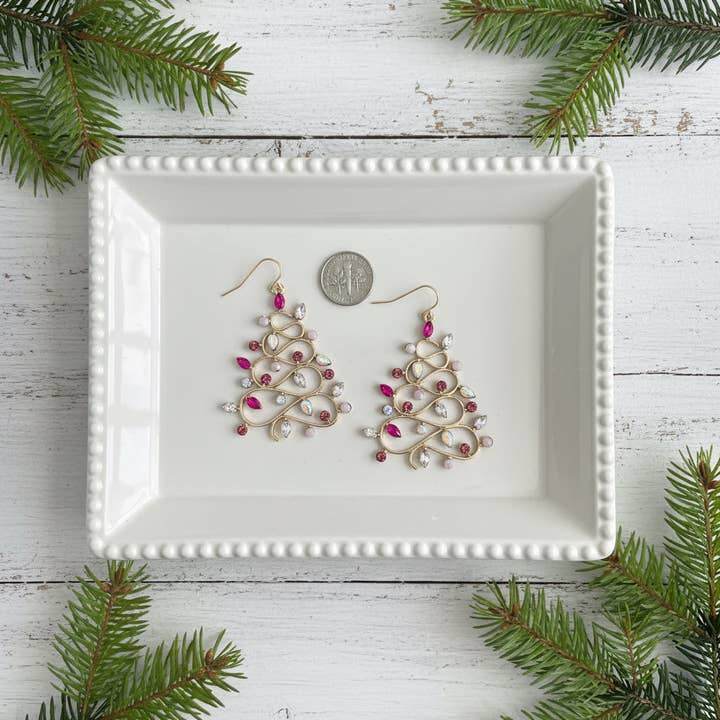 Laurel in Bloom - Wholesale Dangle Earrings - Retro Tinsel Tree Earrings