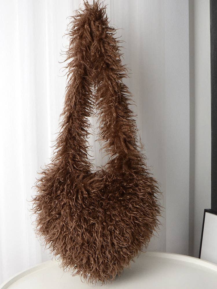 Sweetkama - Wholesale Crossbody Bag - Women's - Ladies Y2K Heart-Shaped Plush Bag SKAB409115