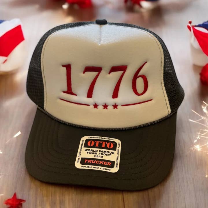 1776- Embroidered Foam Trucker Hat for wholesale by 403 Designs
