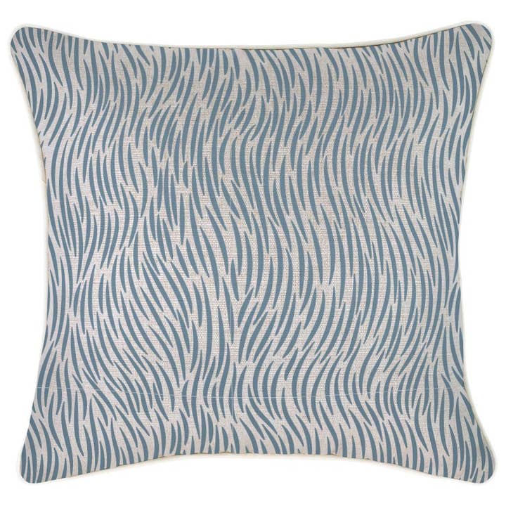 Housse de coussin avec passepoil bleu sauvage-45 cm x 45 cm pour la vente par Escape To Paradise