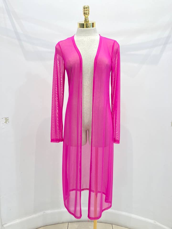 Mesh Lang Linje Sheer Duster kjole for engroshandel hos MILEY + MOLLY