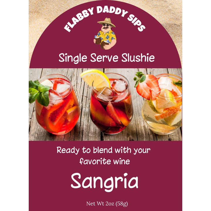 Flabby Daddy Sips – wholesale Cocktail mix/syrup – Sangria Single Serve Slushie Mix