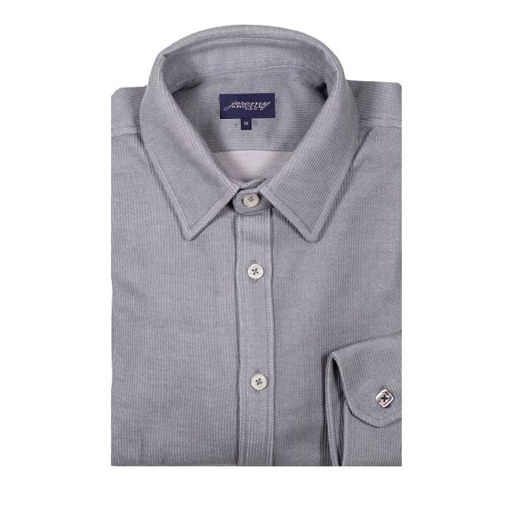 Grijs Subtiel Korduroy Overhemd – Comfort Fit voor wholesale door Jeremy Argyle