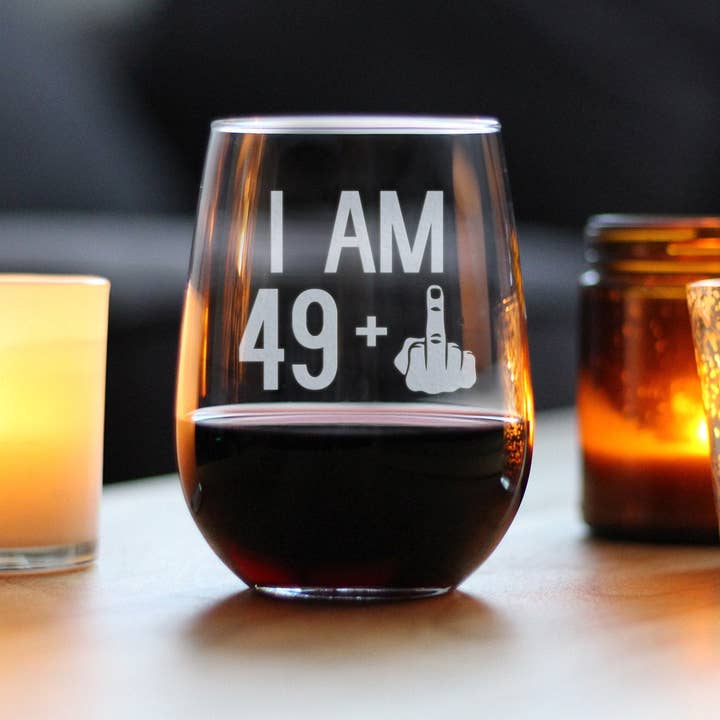 bevvee – wholesale Wine glass – 50th Birthday Gifts - 49 Middle Finger Stemless Wine Glass2