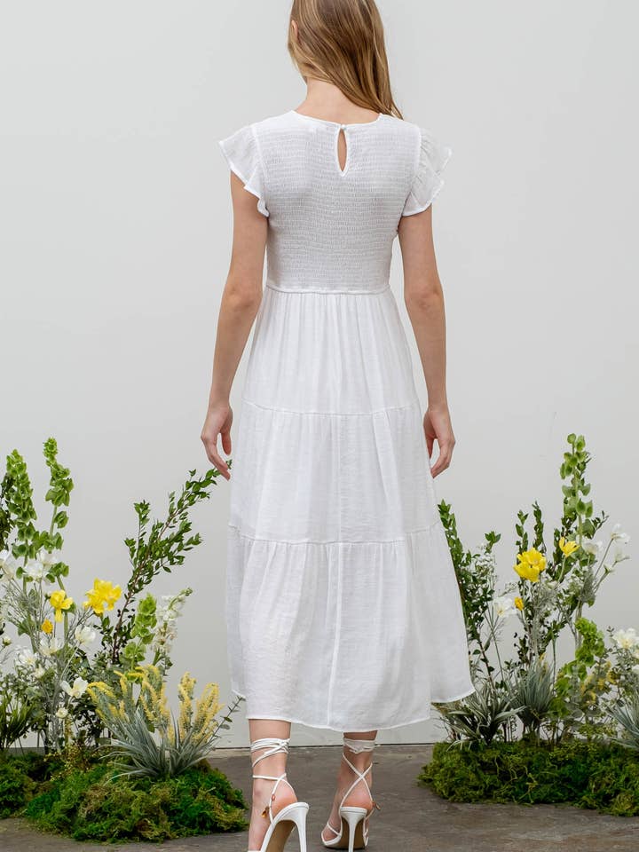 Blu Pepper - Venta al por mayor Vestido - Mujer - Vestido midi con volantes y cuerpo fruncido82