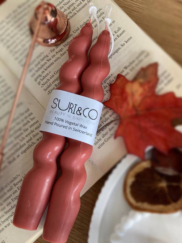 Fall Twisted Taper Candle Duo for wholesale by Suri & Co.Ch