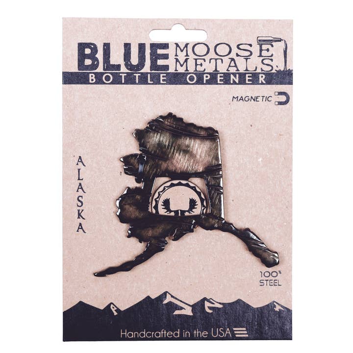 Alaska State Magnetic Bottle Opener for wholesale by Blue Moose Metals
