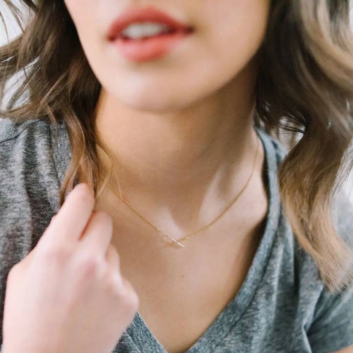 Honeycat Jewelry - Wholesale Pendant/Charm Necklace - X Bar Necklace1