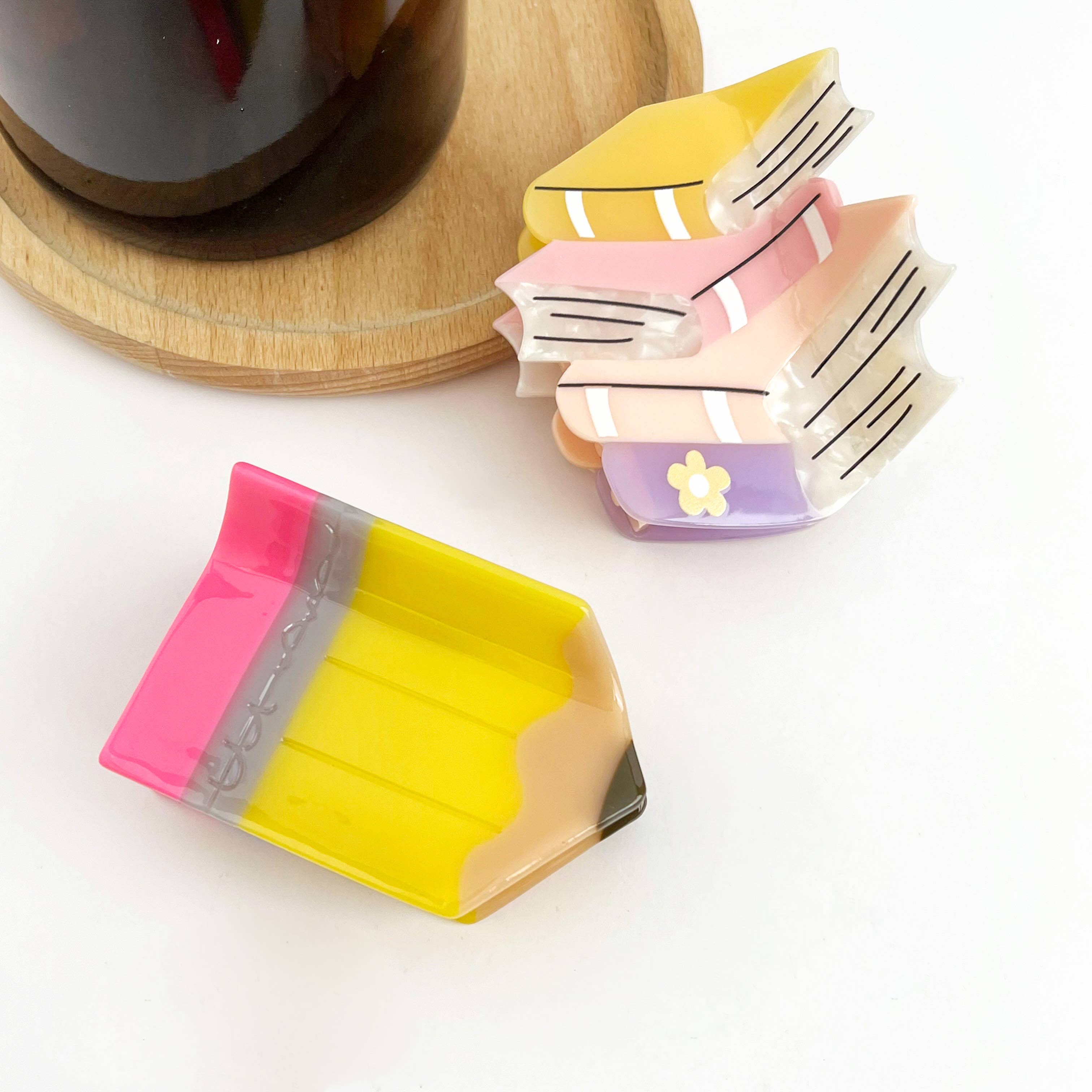 TheDivaSoap – wholesale Hair clip – Women’s – Stacked Books Hair Clip & Pencil Claw Clip5