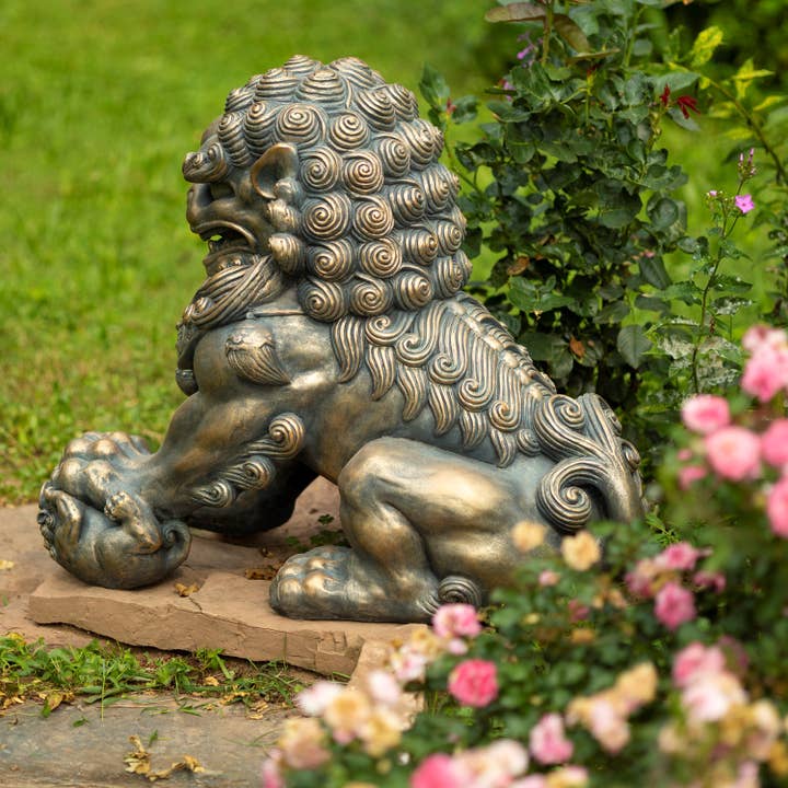 Zaer Ltd. International - Wholesale Decorative Figurine - 24.5" Tall Chinese Foo Dog Sentry Statues- 2PC/Set5