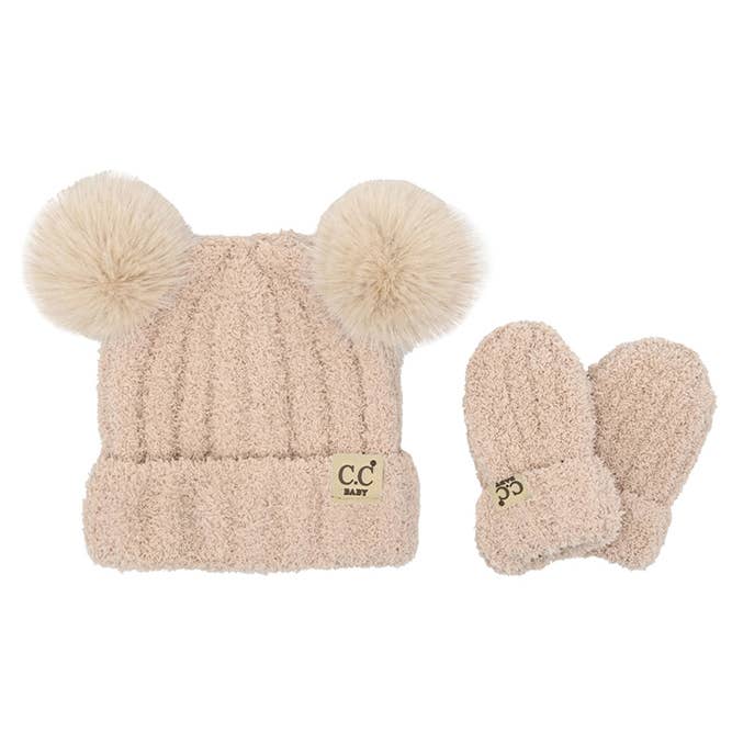 Hana - Wholesale Newborn/Knit Hat - Baby - C.C Baby Cozy Yarn Hat and Mitten Set Winter Hat Set