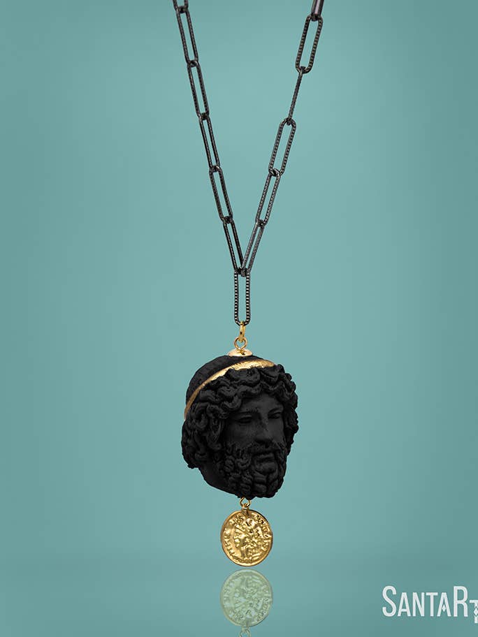 Collier chaîne noire homme pour la vente par Santart