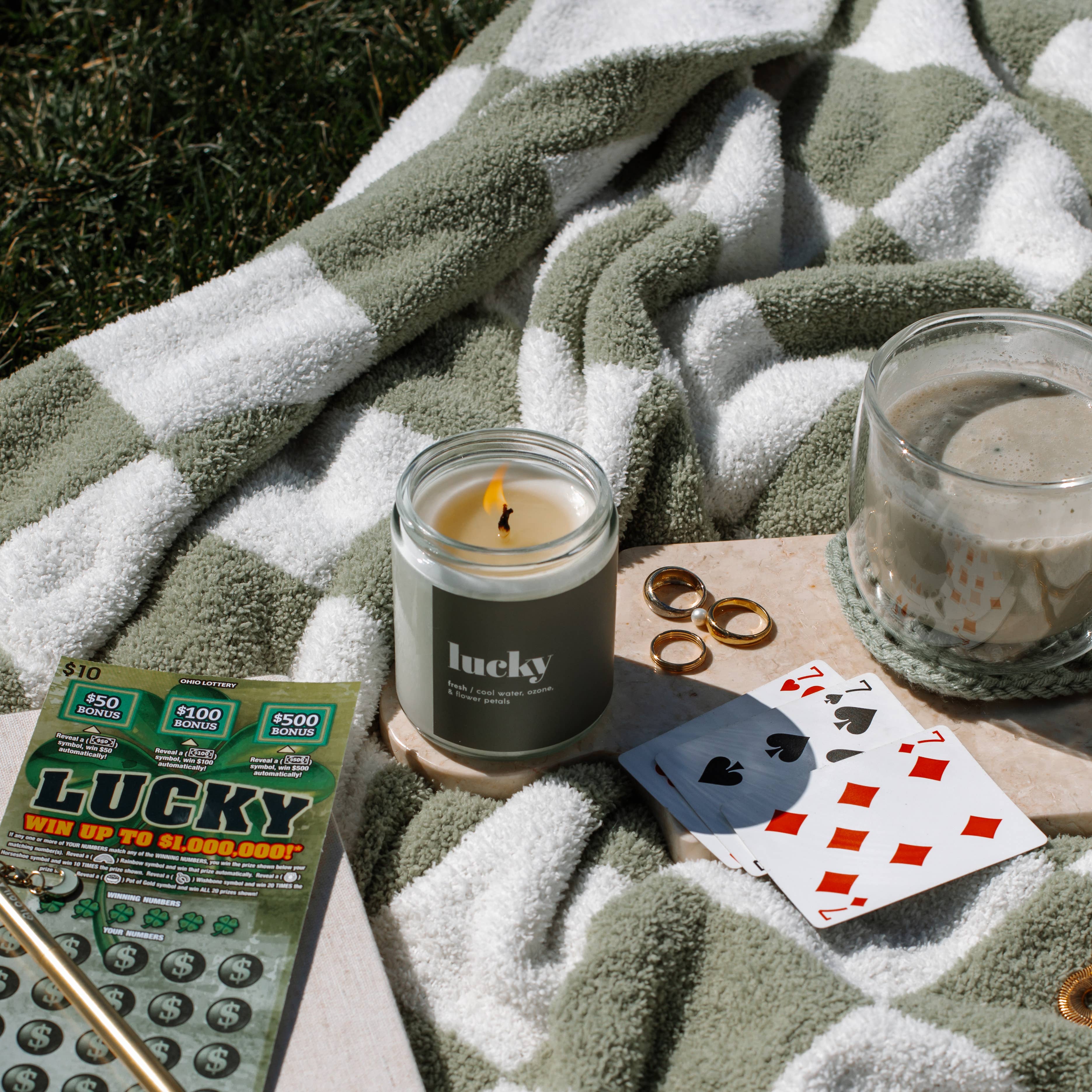 Vella & Co. by Vellabox - Wholesale Jar/filled candle - Lucky | 8oz Soy Candle Clear Jar1