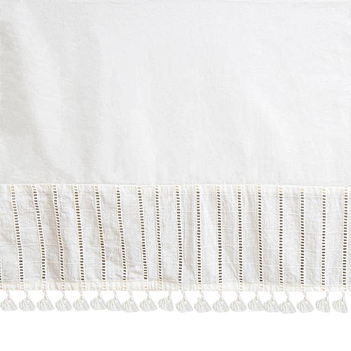 Off-White Boho Bed Skirt for wholesale by Crane Baby