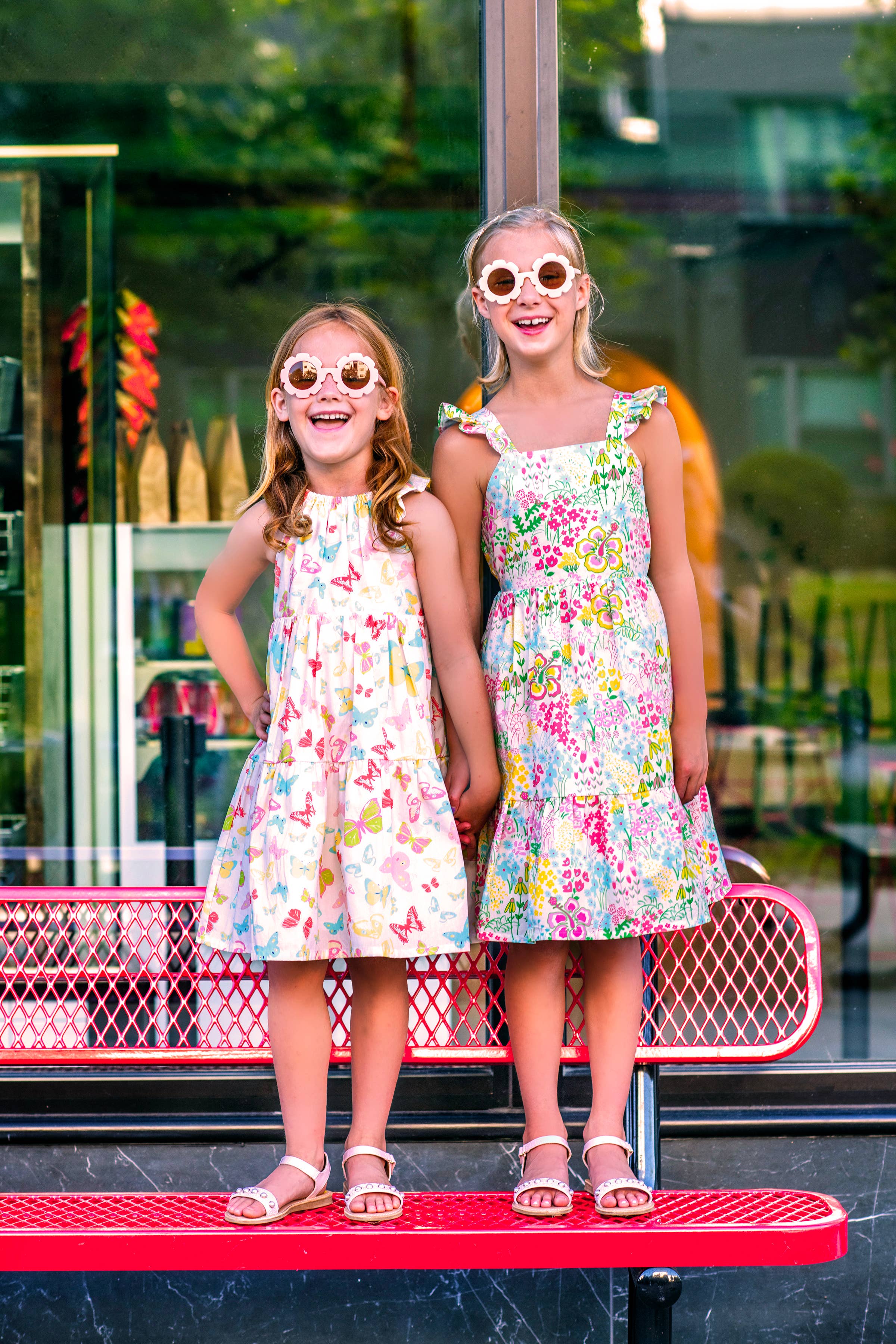 Minna - Wholesale Dress - Kids -  Flutter Sleeve Sun Dress - Magical Sunny Meadow Florals19