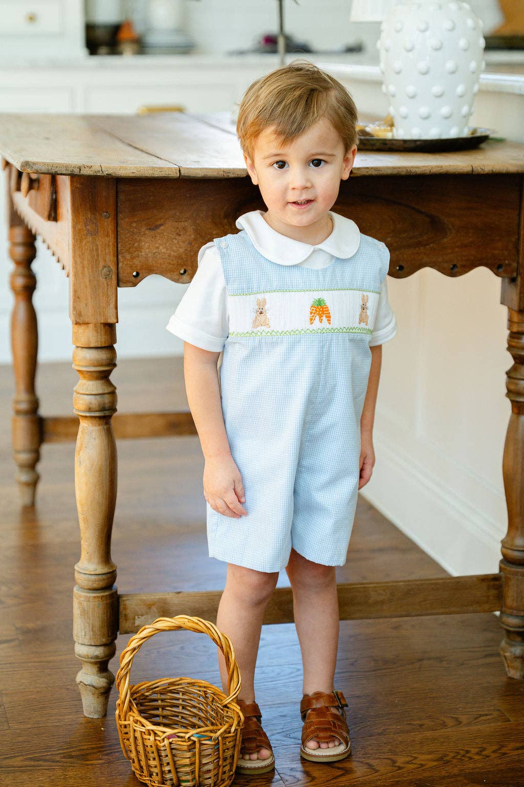 Ruth and Ralph - Wholesale Jumpsuit - Baby - Easter Bunny and Carrots Smocked Benjamin Jonjon4