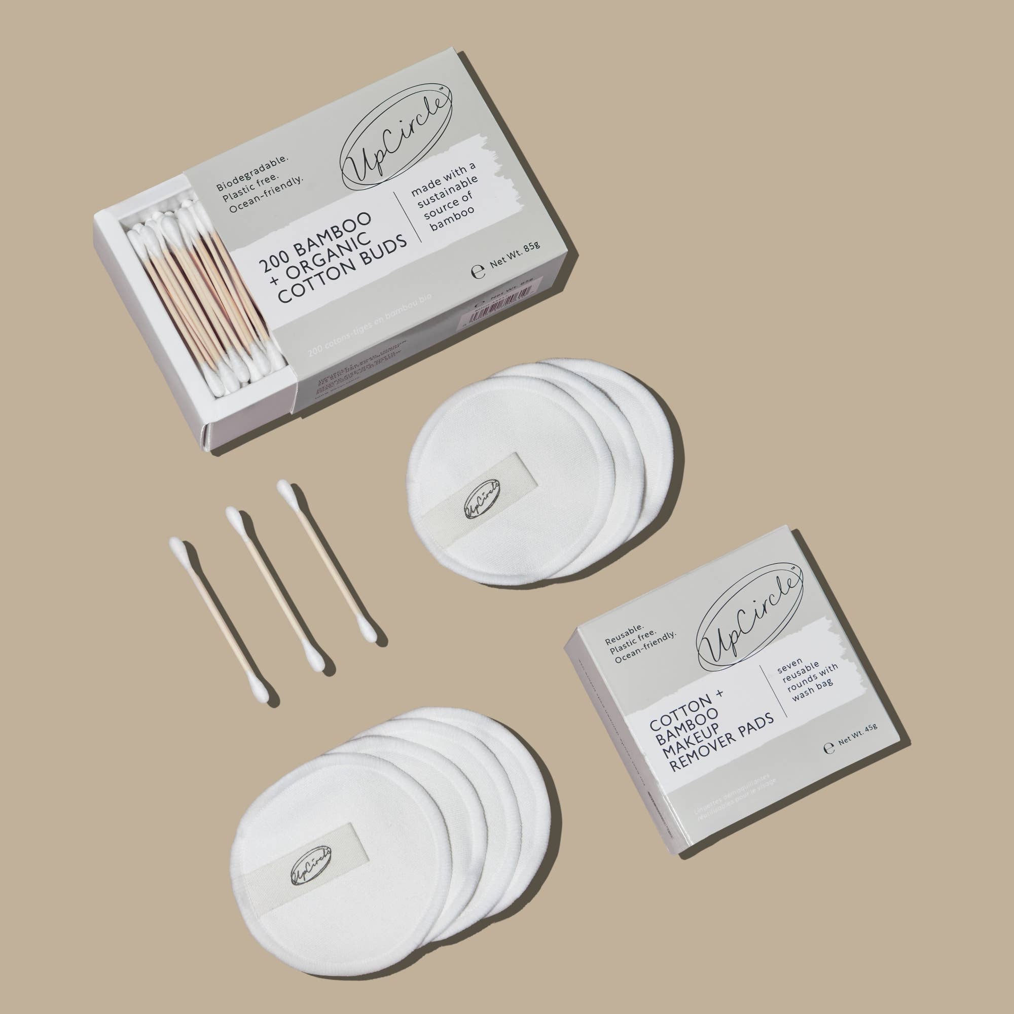 UpCircle Beauty Europe - Wholesale Cotton Swab/Q-Tip - Organic, Plastic Free - Cotton + Bamboo Buds (200 pcs) Accessory Gift3