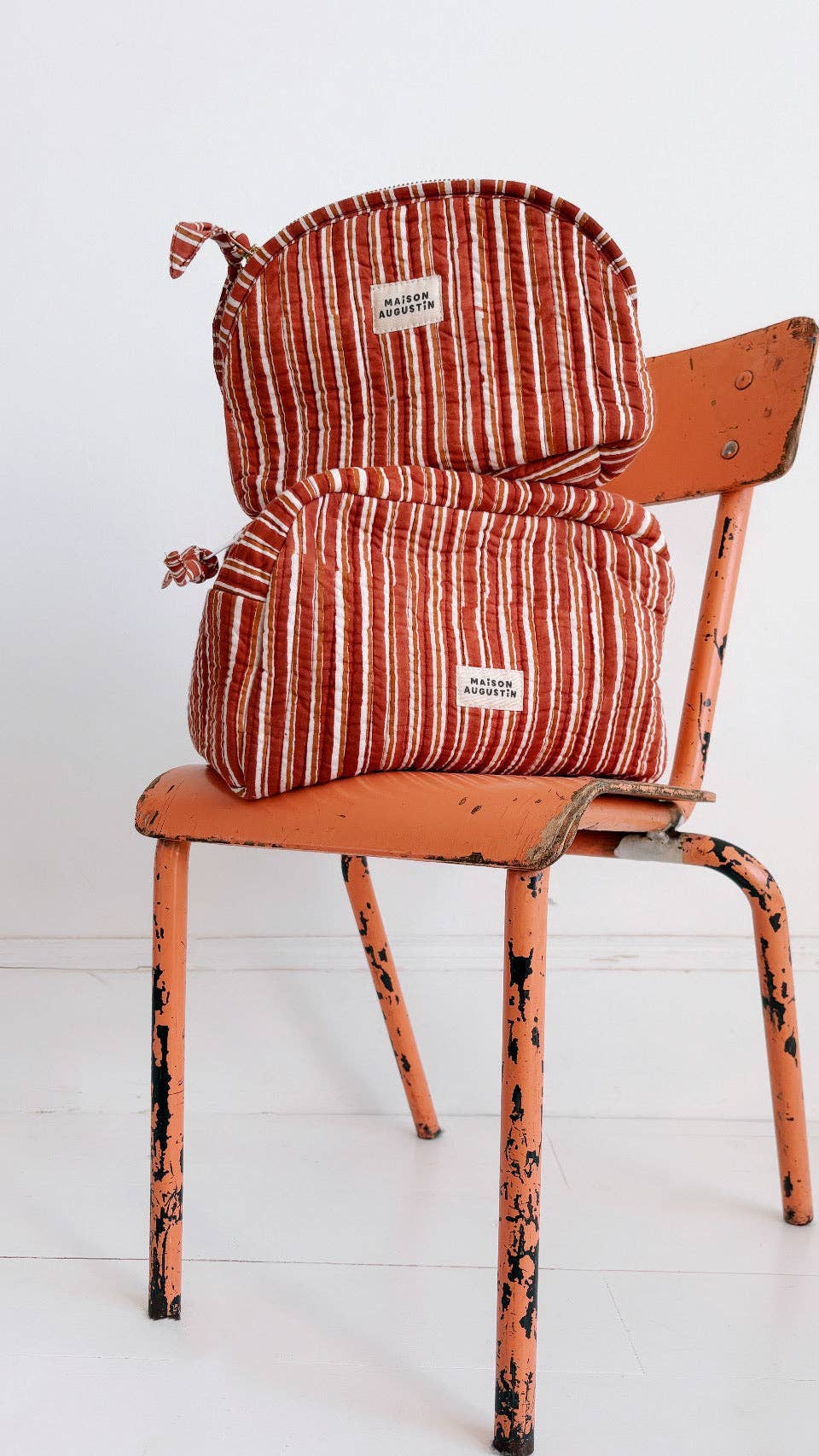 Maison Augustin - Wholesale Makeup/Cosmetic Bag - Makeup Kit Stripe Brown0