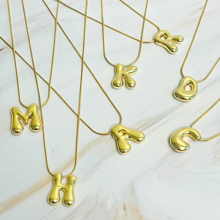 Ellison+Young - Wholesale Pendant/Charm Necklace - Balloon Letter Initial Necklace