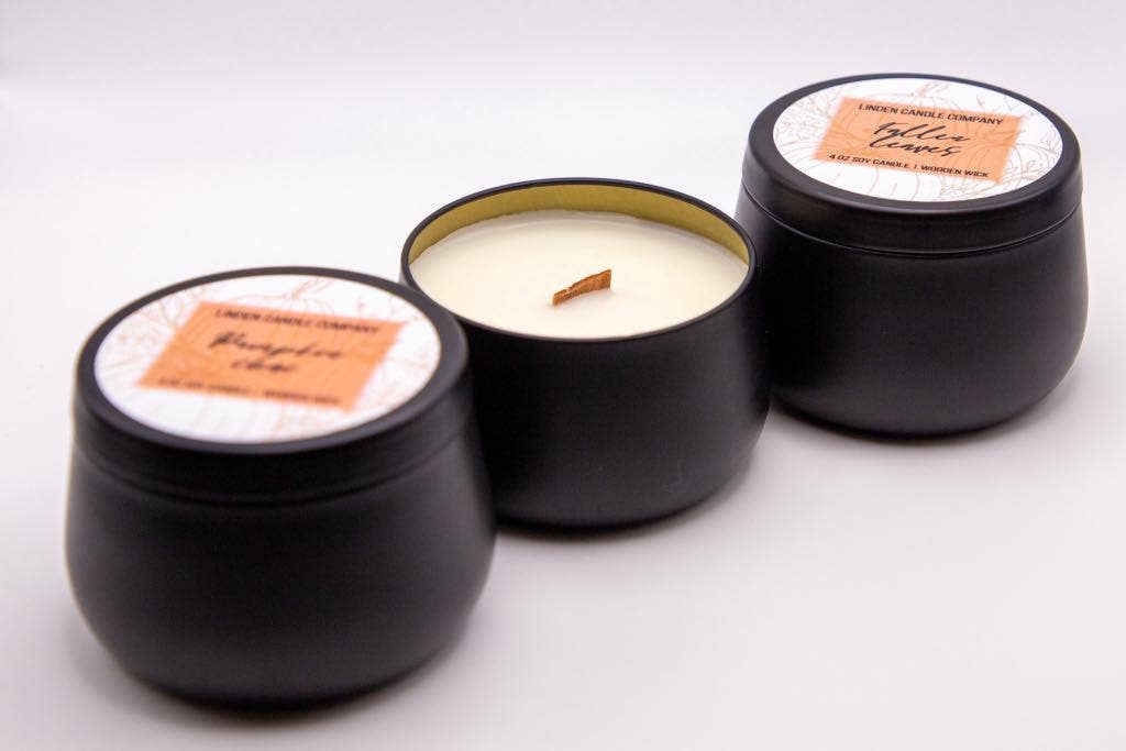 Linden Candle Company - Venta al por mayor Vela aromática de viaje - Vela de viaje Gingersnap Pumpkin Fall de 4 oz2