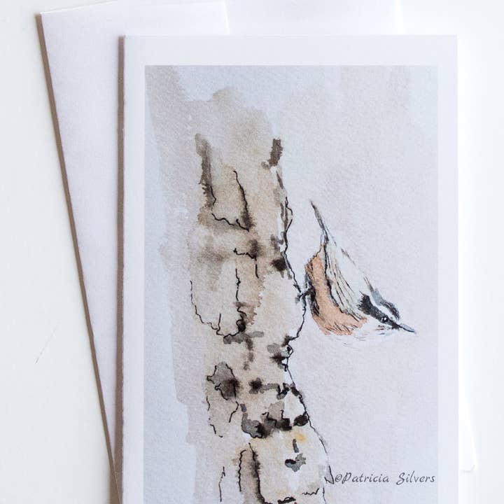 Nuthatch Card for wholesale by Silvergull Studios
