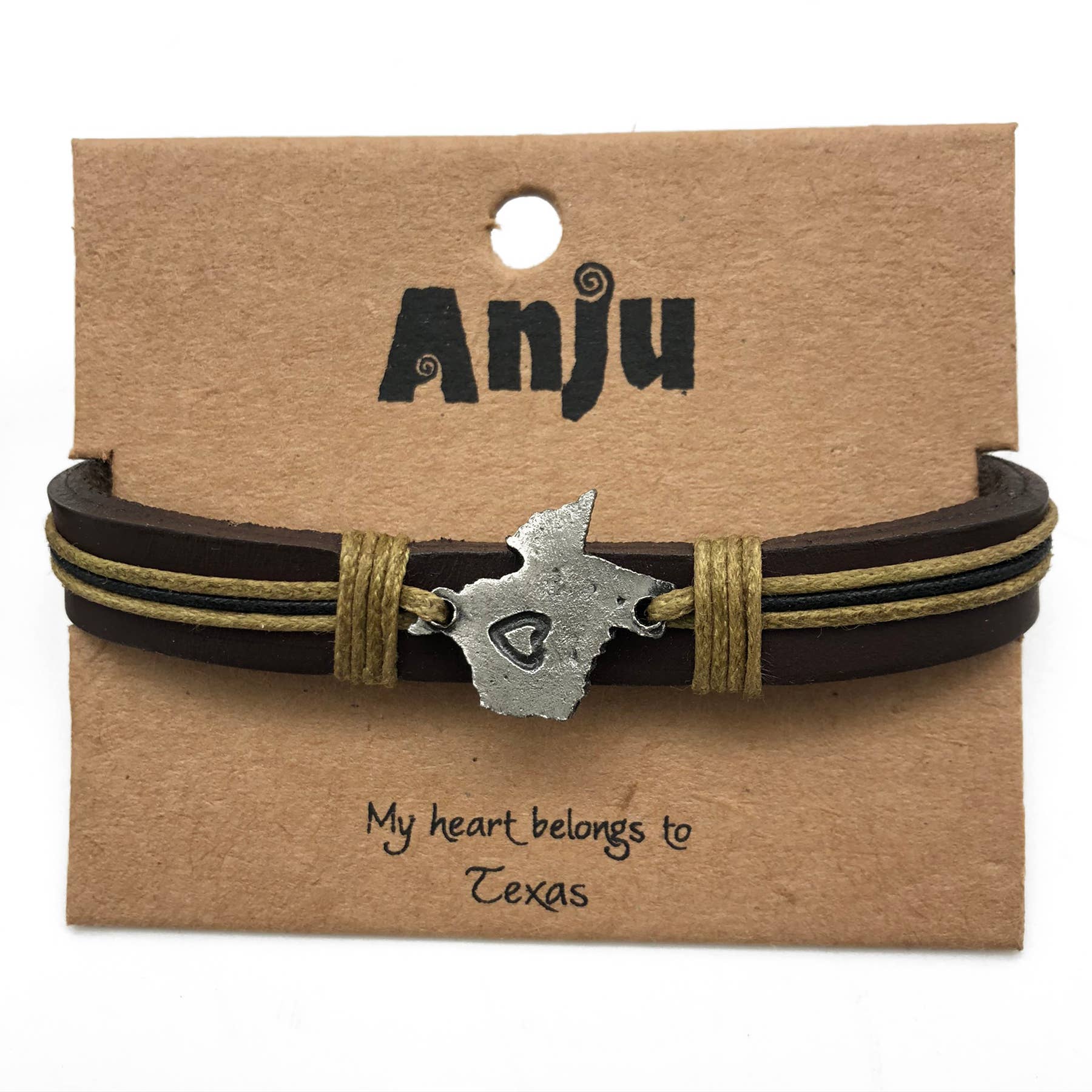 Anju Jewelry – Großhandel Armband mit Charms/Anhängern – Home State Schmuck - Zinn Lederarmband33