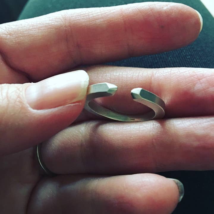Faceted Open Band Ring for wholesale by Allison Mooney Design