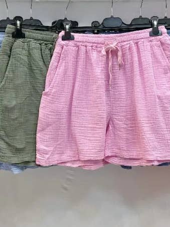 Short in plain cotton gauze @86684_ShGazeUni for wholesale by Mimi & Gogo