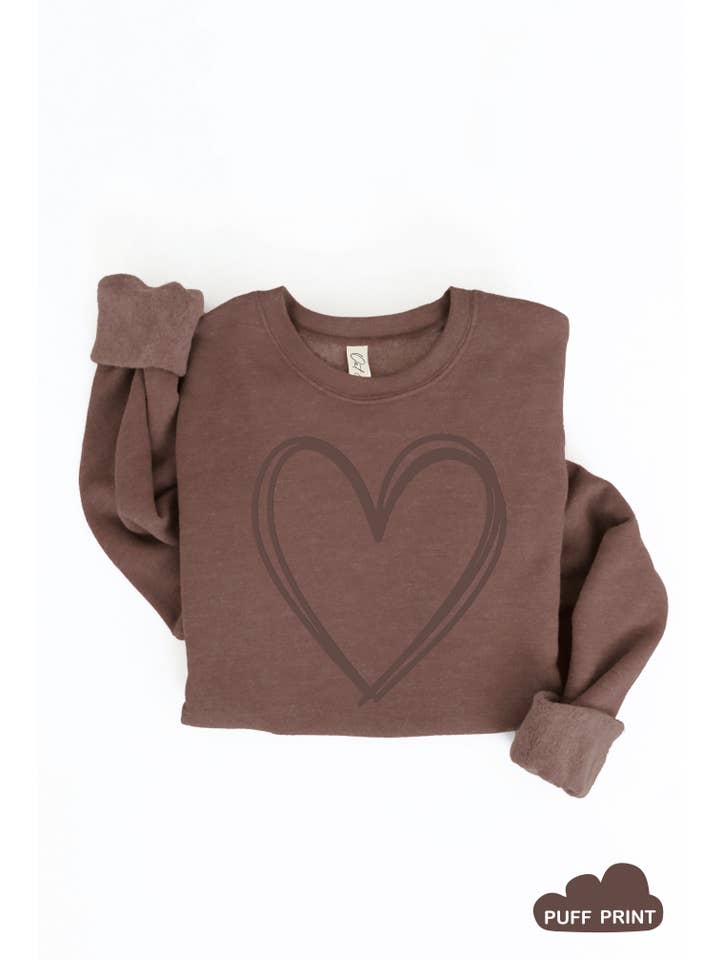 OAT COLLECTIVE - Wholesale Graphic Sweatshirt - Women's - HEART PUFF Graphic Sweatshirt19