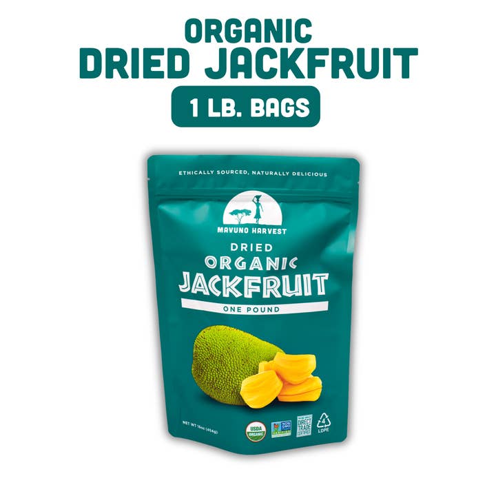 Mavuno Harvest Organics - Wholesale Dried/Dehydrated Fruit - Organic Dried Jackfruit, 6-pack case