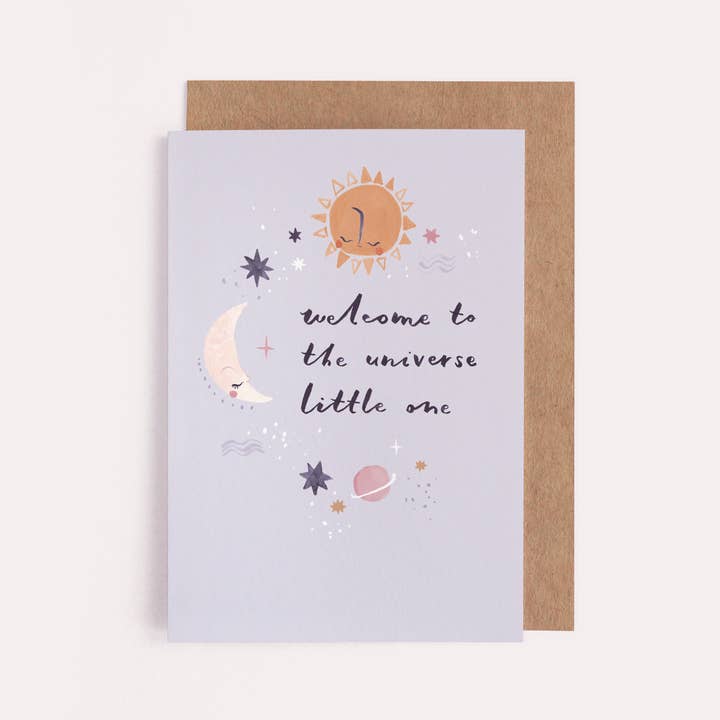 Sister Paper Co. - Wholesale Baby Card - Universe New Baby Card | Gender Neutral Baby Card | Unisex