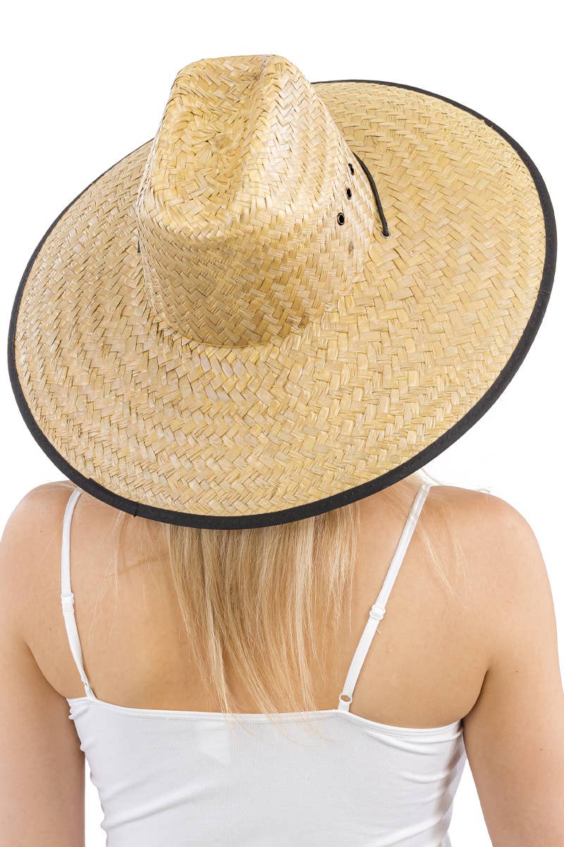 Cap Zone - Wholesale Straw Hat - Women's - Quarterhorse Wide Dome Brim Straw Lifeguard Hat3